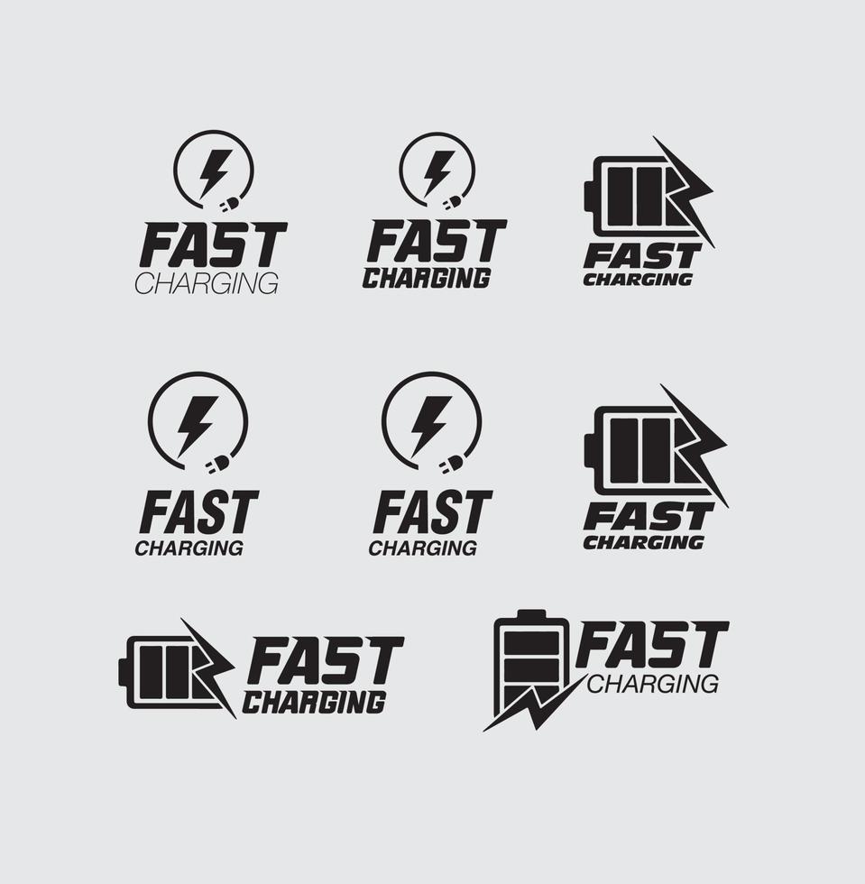 fast charging icons set vector