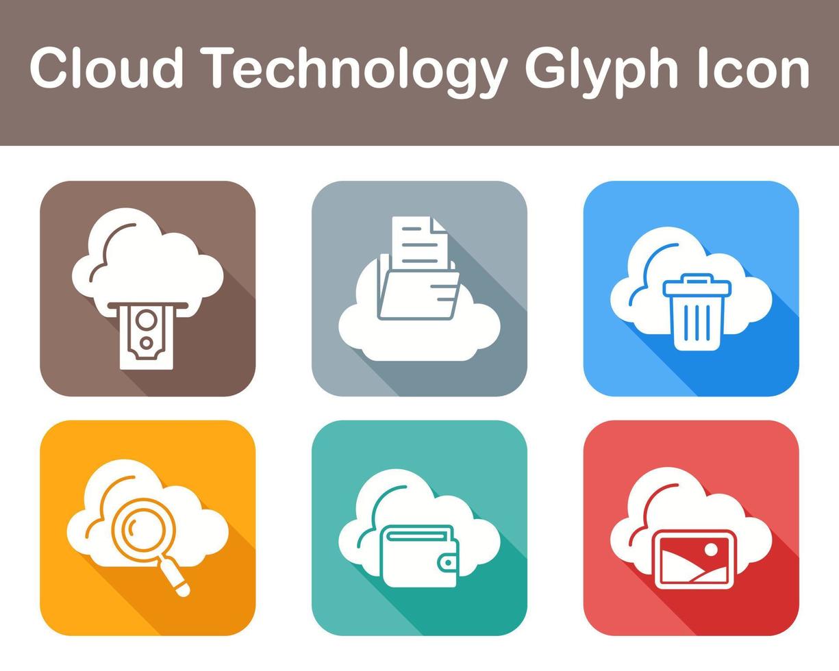 Cloud Technology Vector Icon Set