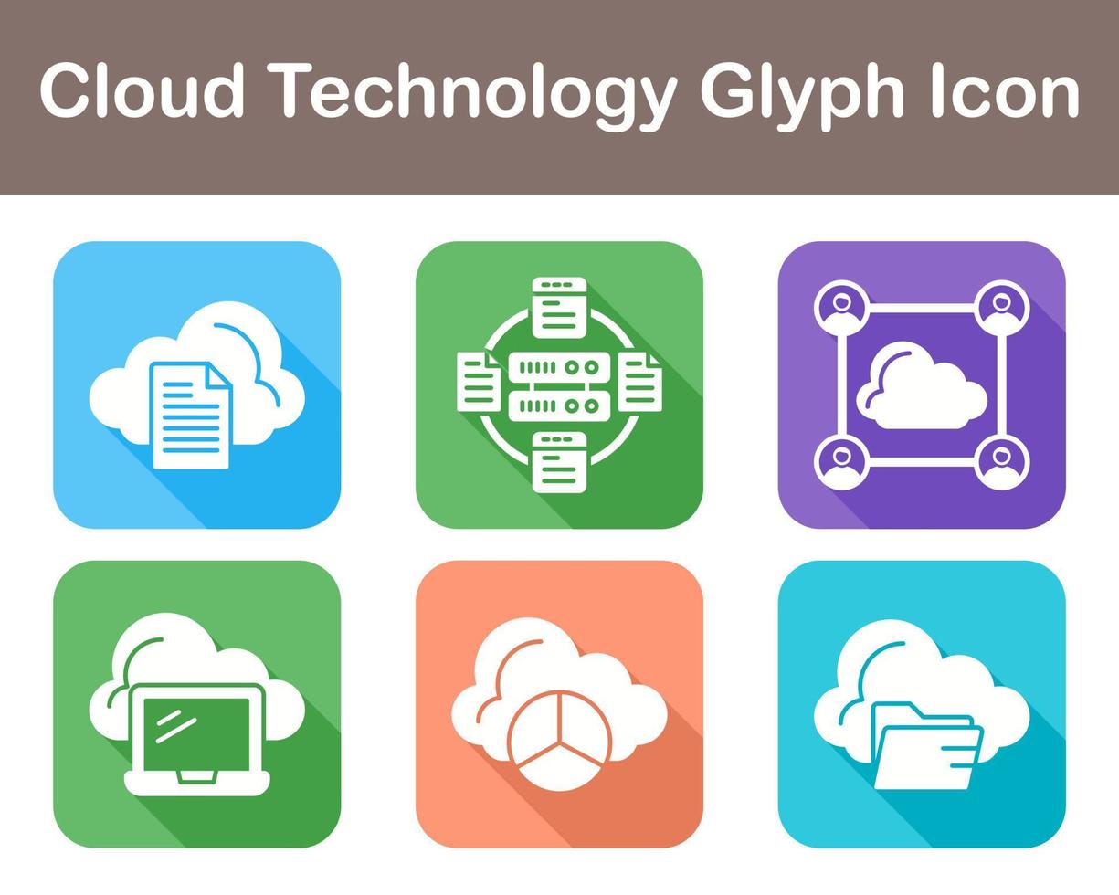 Cloud Technology Vector Icon Set