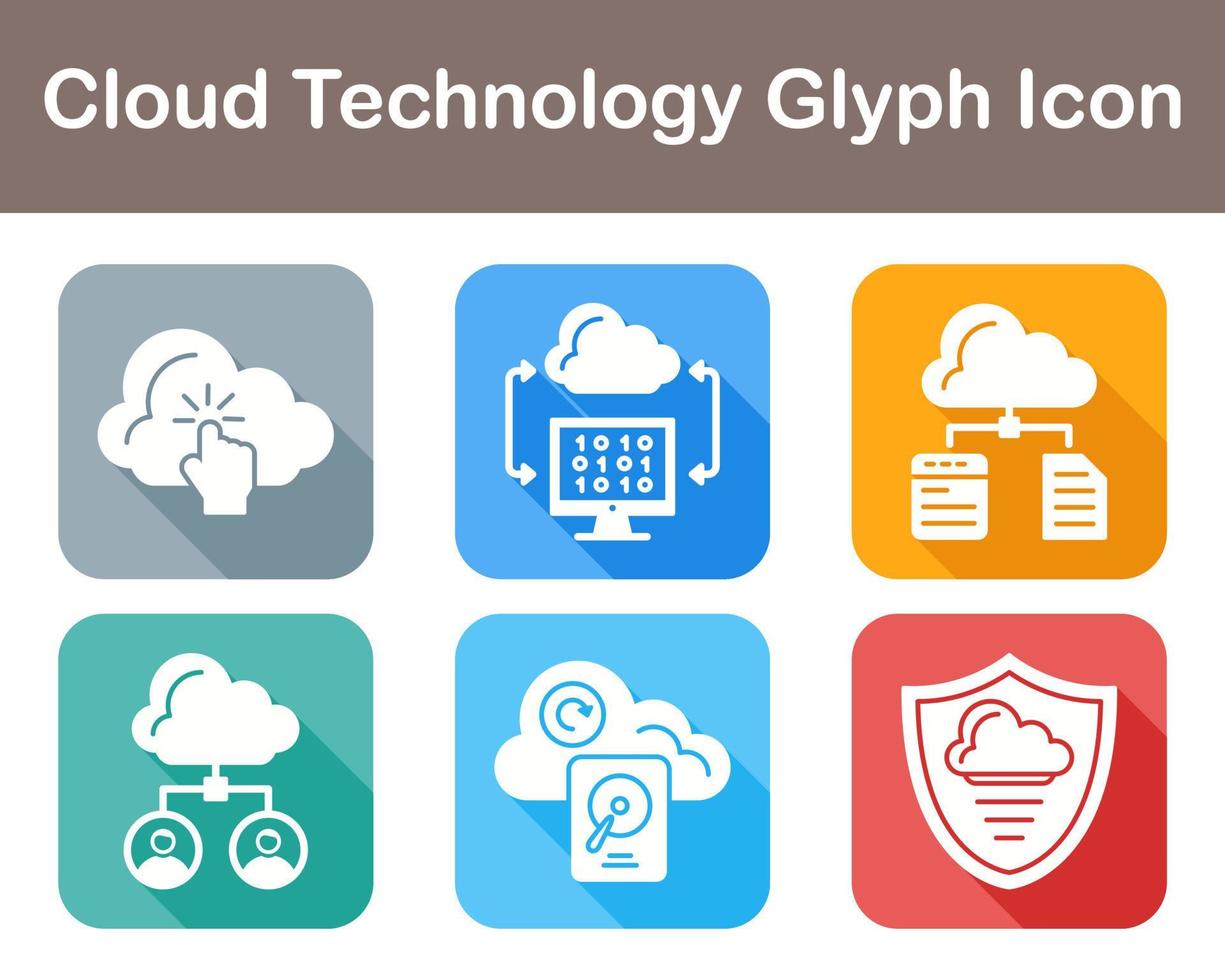 Cloud Technology Vector Icon Set