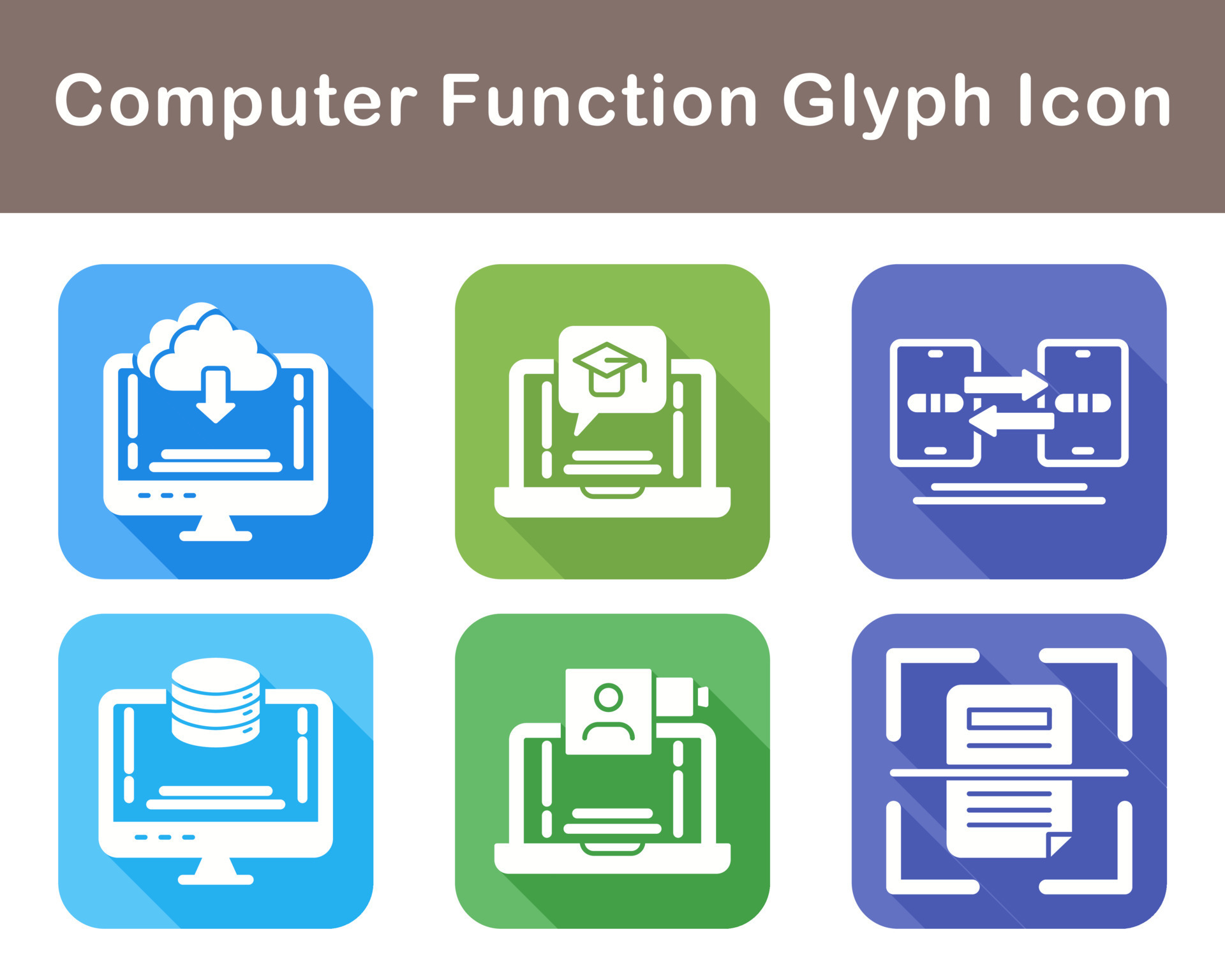 Computer Function Vector Icon Set 21499422 Vector Art at Vecteezy