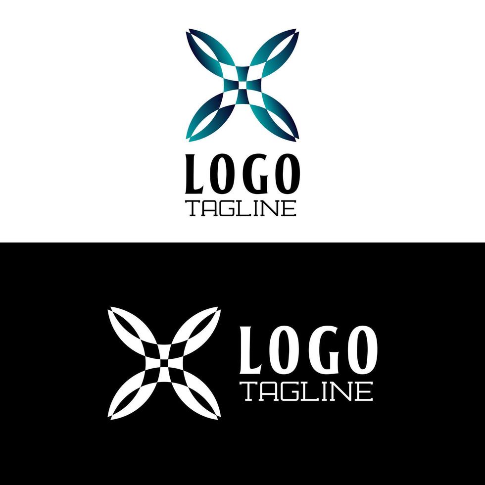 resumen letra X geométrico tosca verde azul color logo. adecuado para empresa o negocio moderno vector