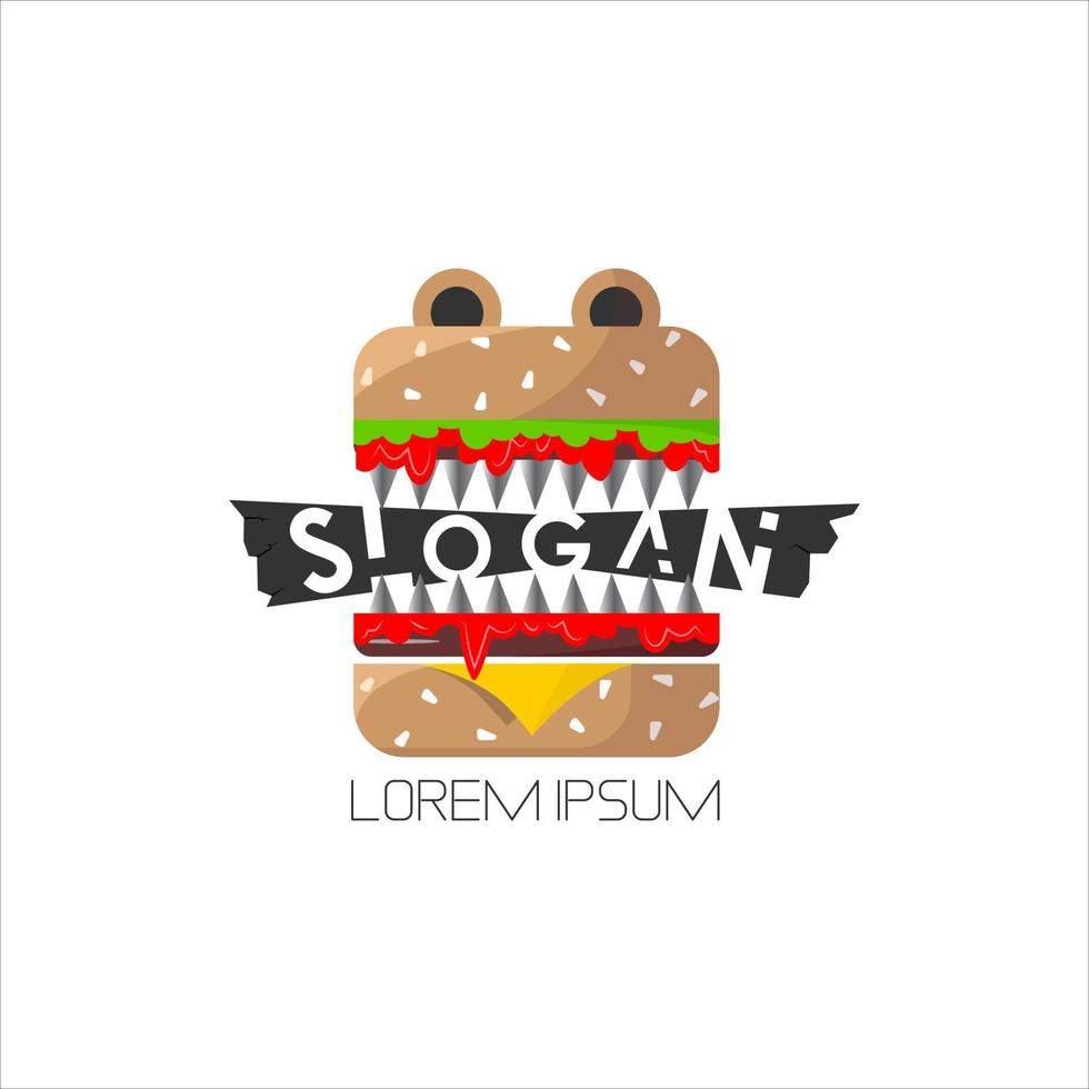 Abstract burger logo. Greasy burgers like beasts vector
