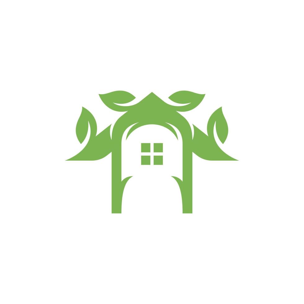 Home leaf nature creative logo vector