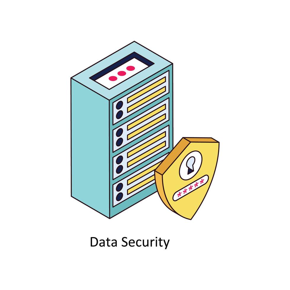 Data Security Vector Isometric Icons. Simple stock illustration