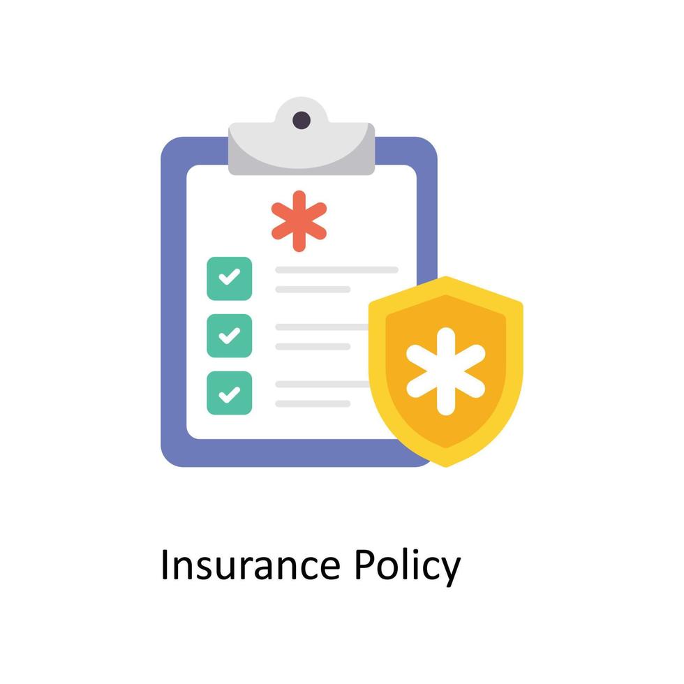Insurance Policy  Vector Flat Icons. Simple stock illustration stock