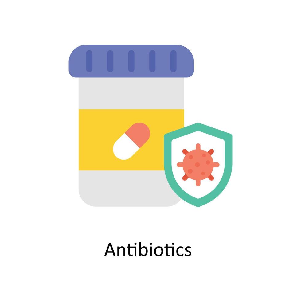 Antibiotics Vector Flat Icons. Simple stock illustration stock