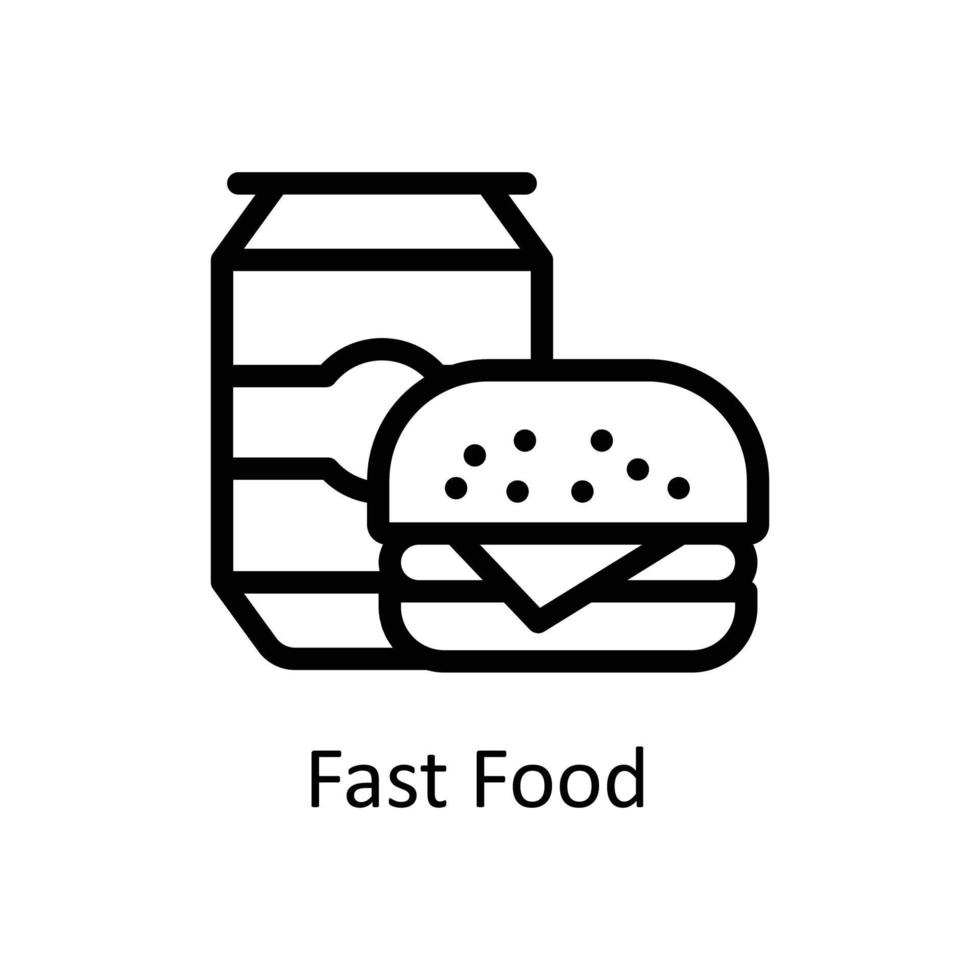 Fast Food  Vector      outline Icons. Simple stock illustration stock