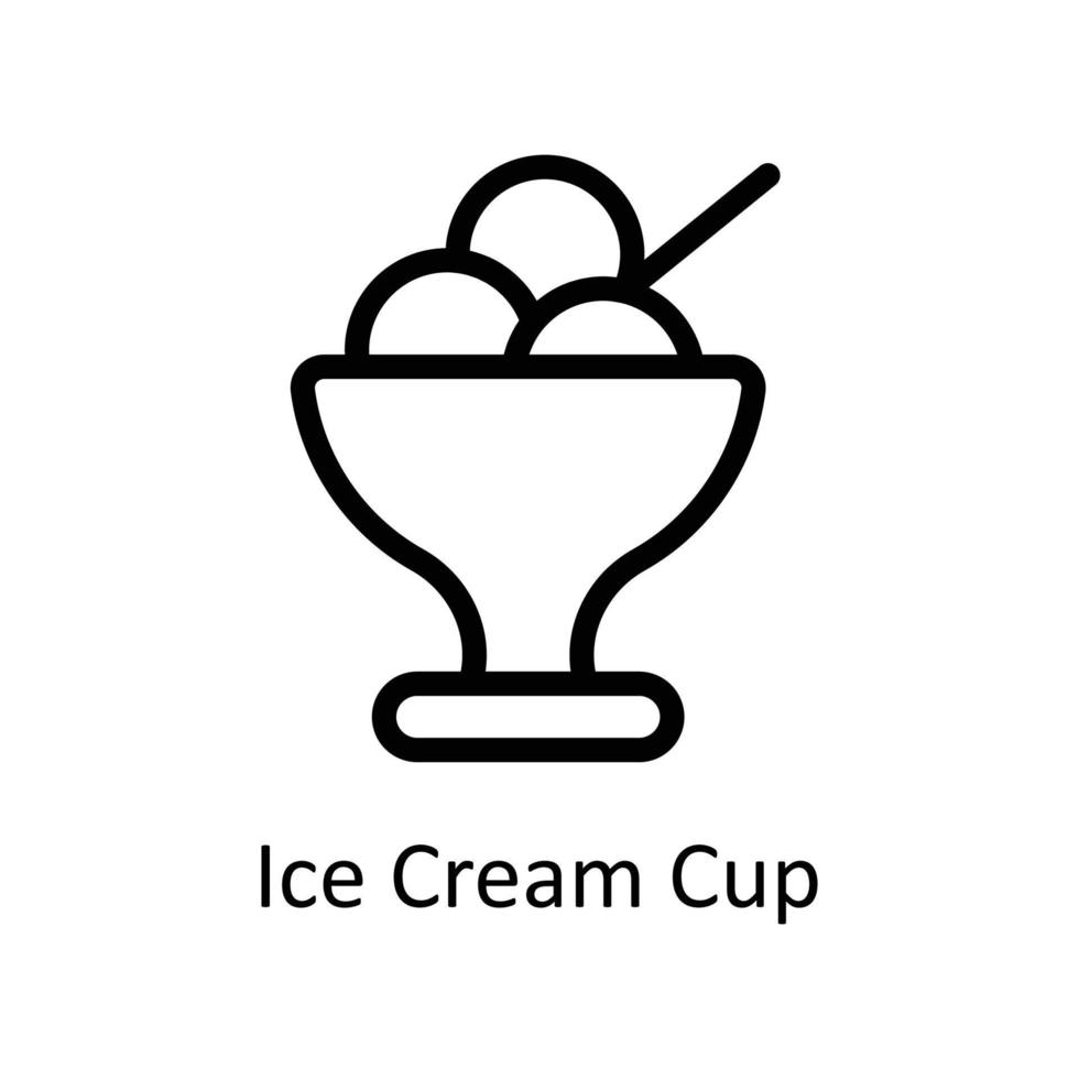 Ice Cream Cup Vector      outline Icons. Simple stock illustration stock