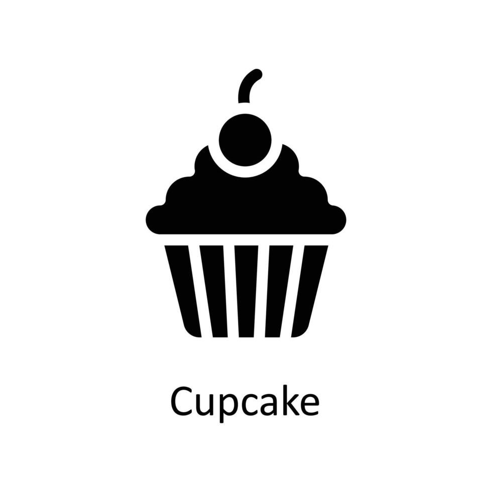 Cupcake Vector      Solid Icons. Simple stock illustration stock