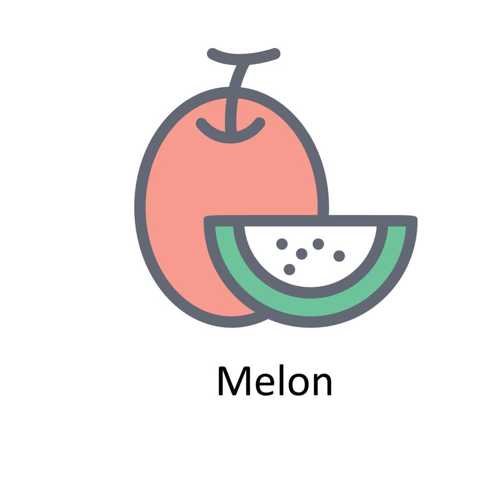 melón vector llenar contorno iconos sencillo valores ilustración valores