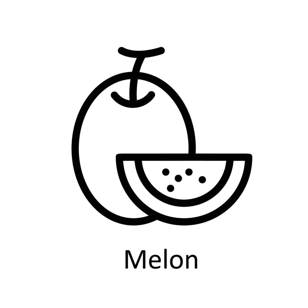 Melon Vector  Outline Icons. Simple stock illustration stock