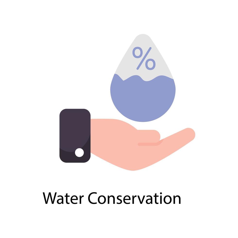Water Conservation Vector Flat Icons. Simple stock illustration stock