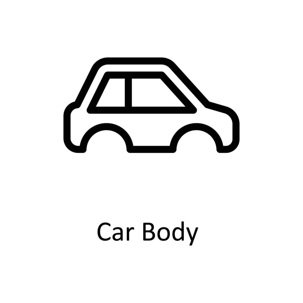 coche cuerpo vector contorno iconos sencillo valores ilustración valores