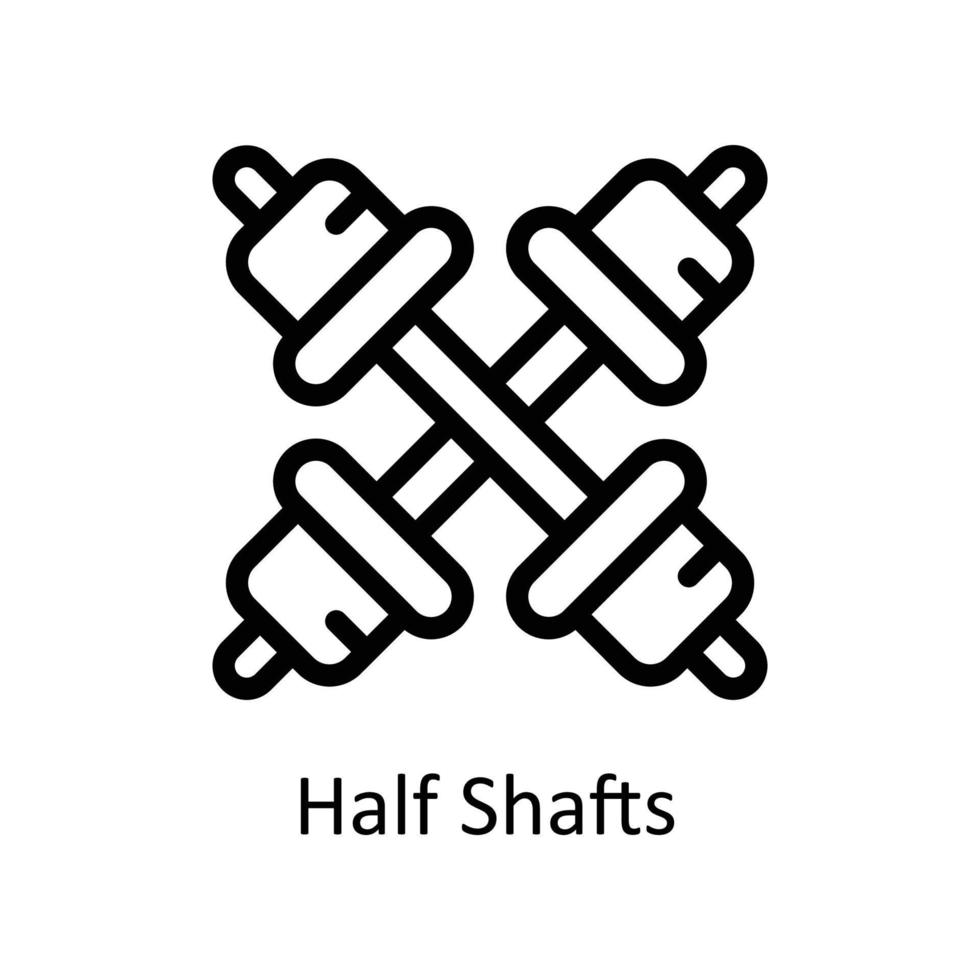 Half Shafts Vector     Outline Icons. Simple stock illustration stock