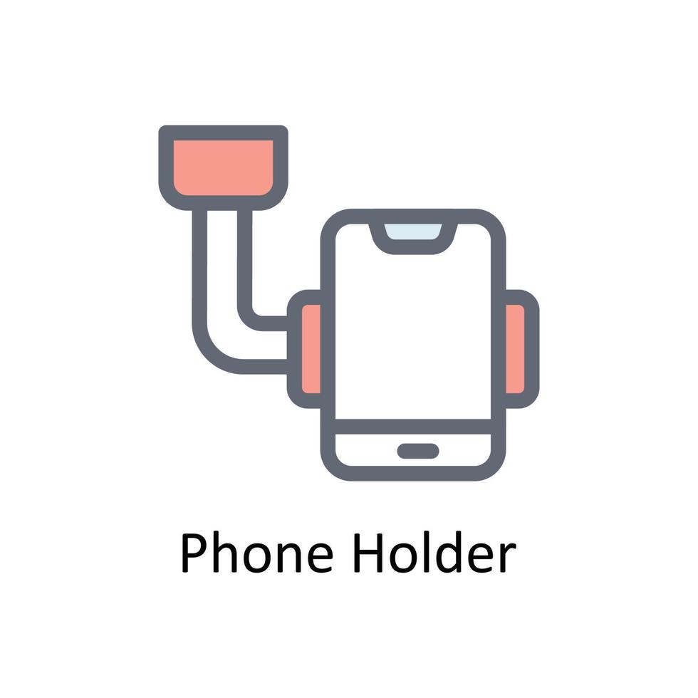 teléfono poseedor vector llenar contorno iconos sencillo valores ilustración valores