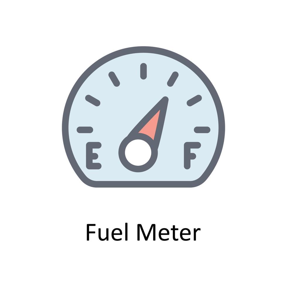 Fuel Meter Vector    Fill Outline Icons. Simple stock illustration stock