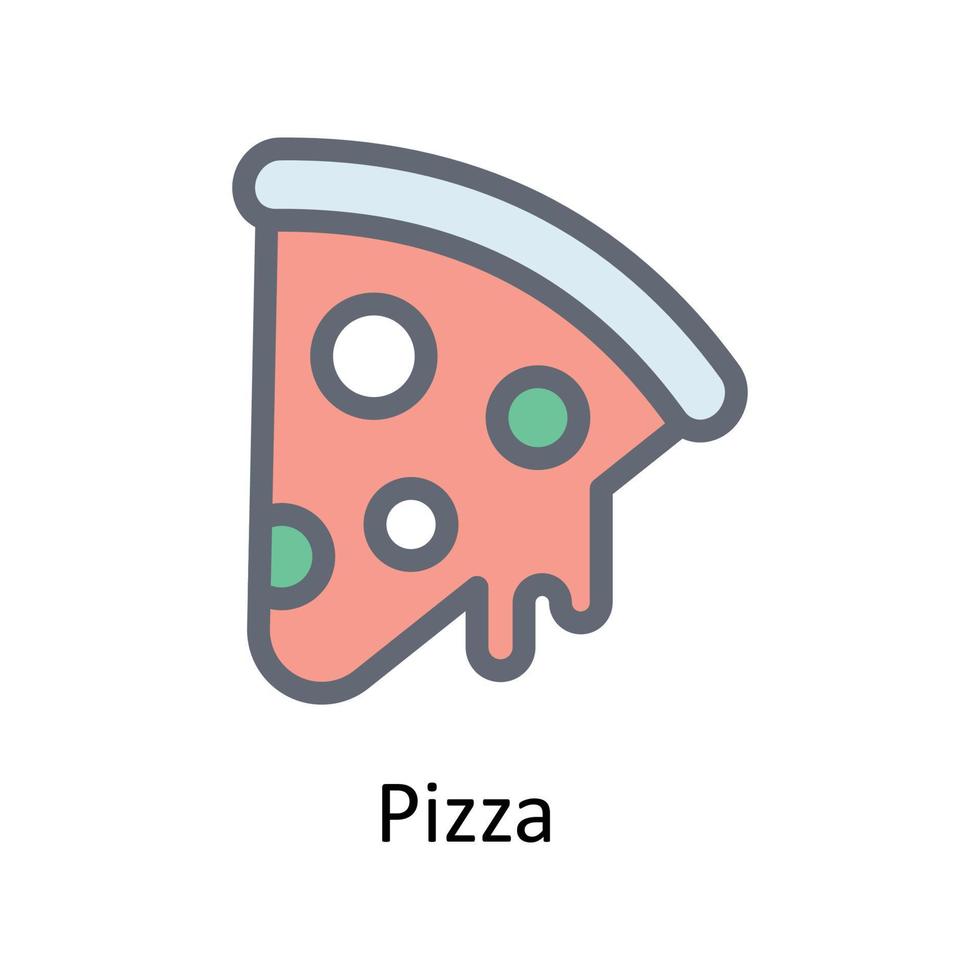 Pizza vector llenar contorno iconos sencillo valores ilustración valores