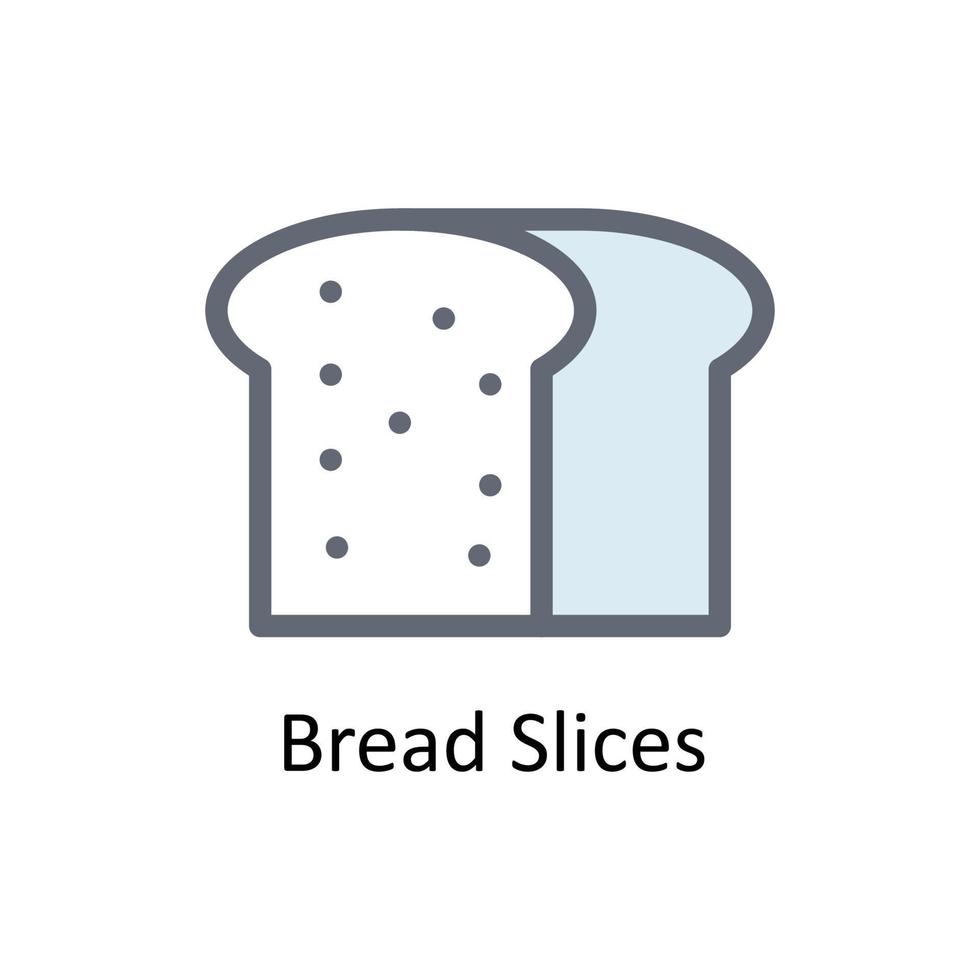 Bread Slices Vector     Fill outline Icons. Simple stock illustration stock
