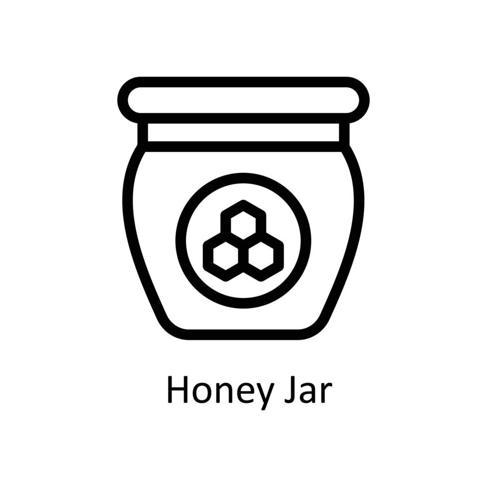 Honey Jar Vector      outline Icons. Simple stock illustration stock