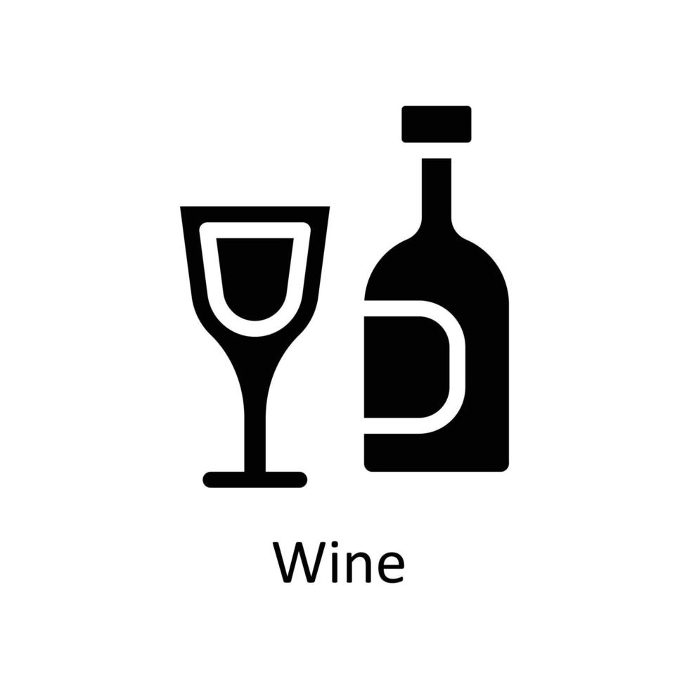 Wine Vector      Solid Icons. Simple stock illustration stock