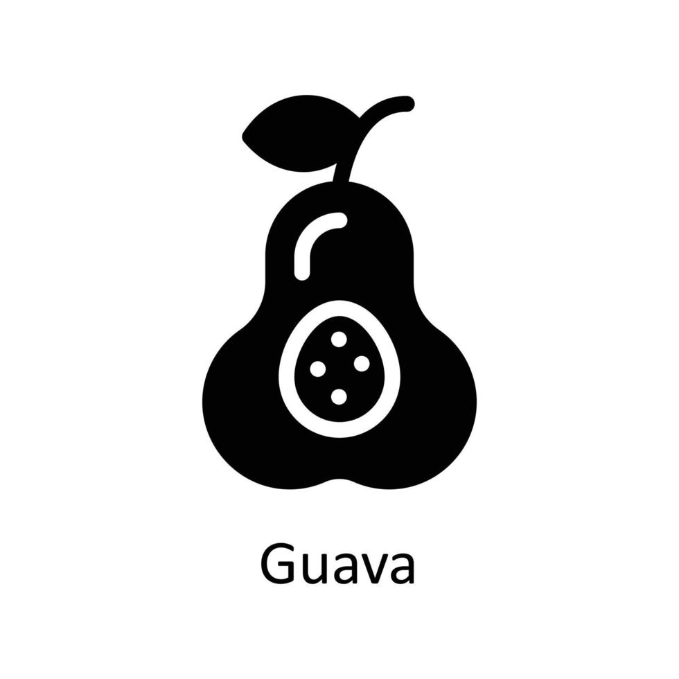 guayaba vector sólido iconos sencillo valores ilustración valores