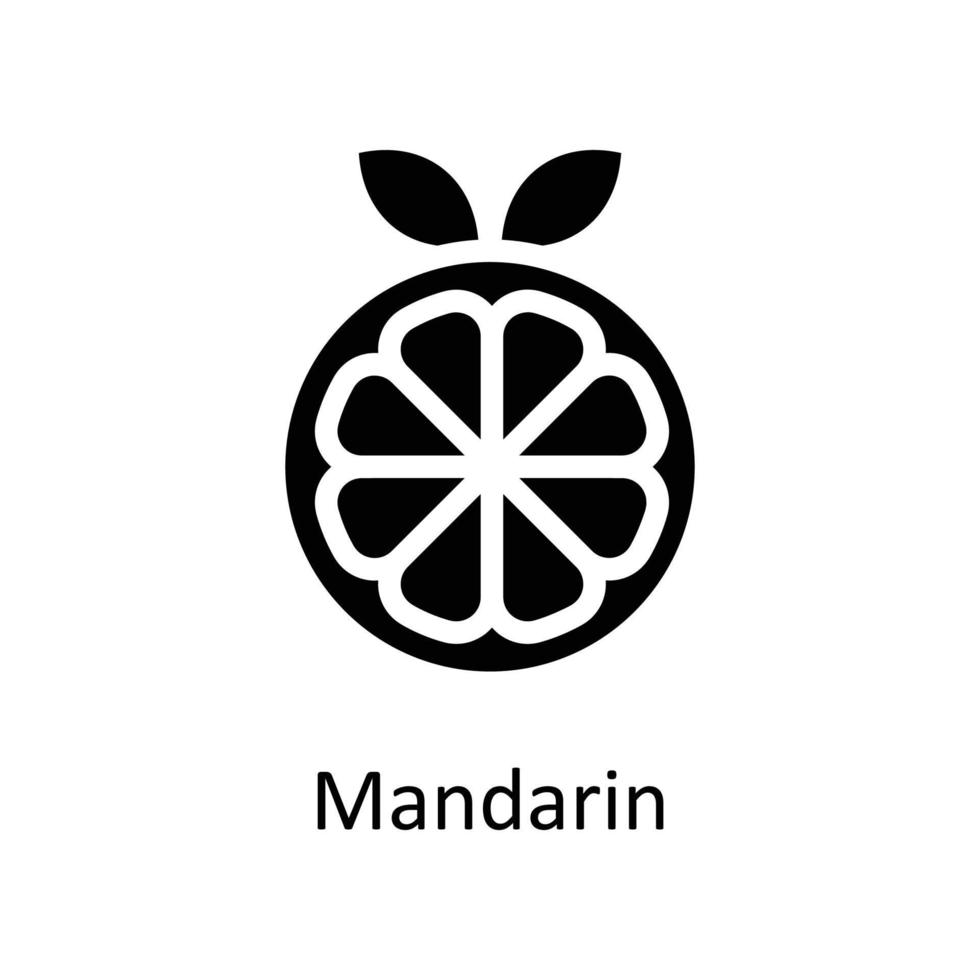 Mandarin Vector  Solid Icons. Simple stock illustration stock