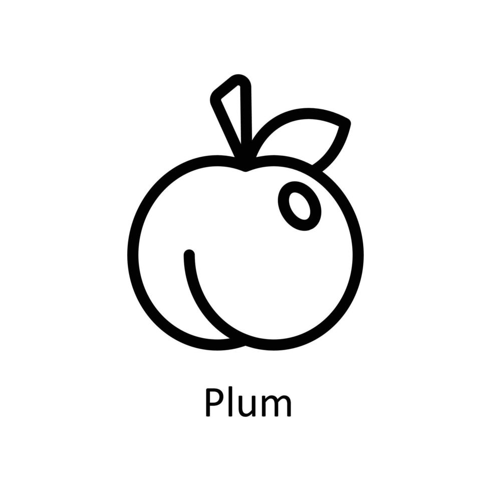 Plum Vector  Outline Icons. Simple stock illustration stock