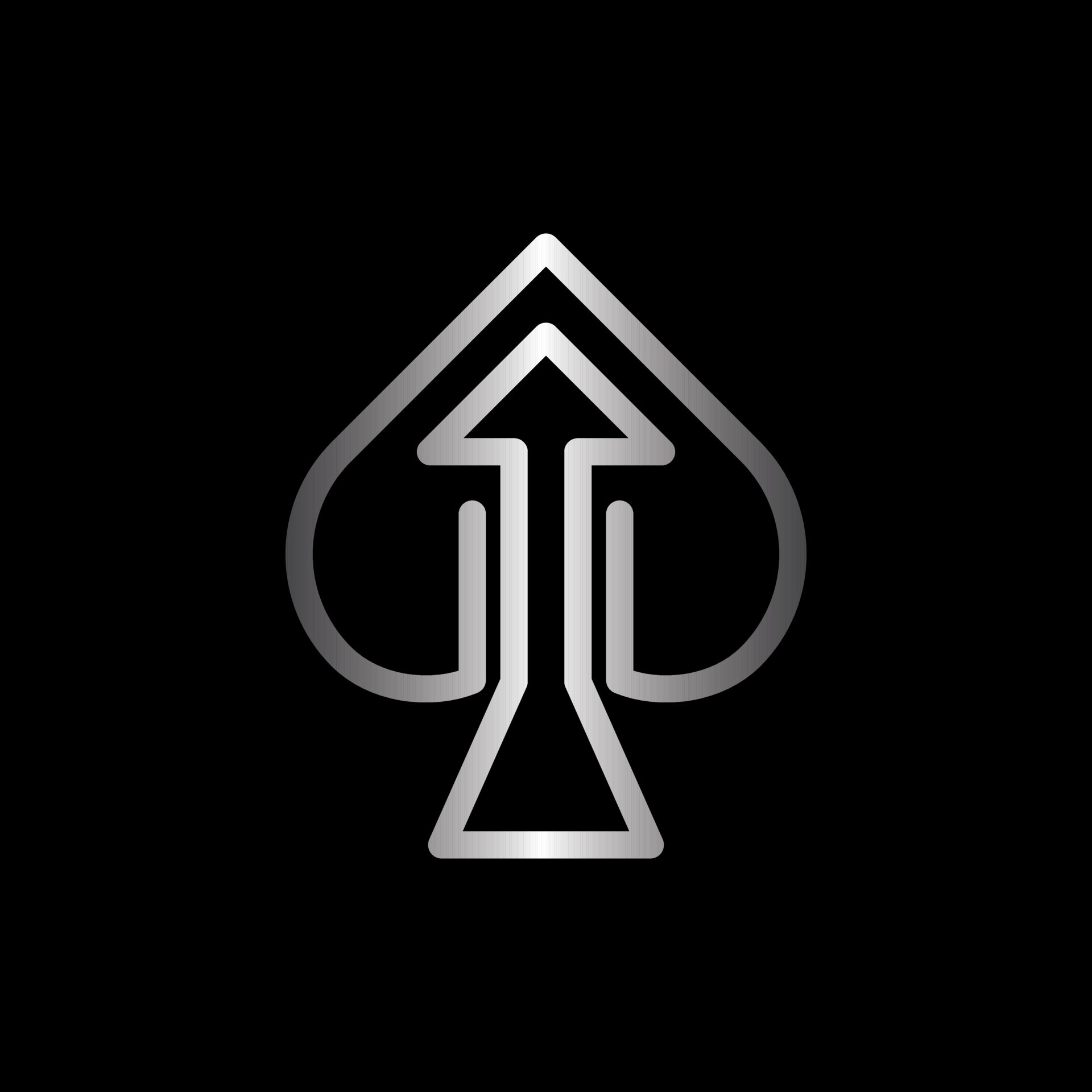 Ace of spade with arrow line modern logo 21499692 Vector Art at Vecteezy
