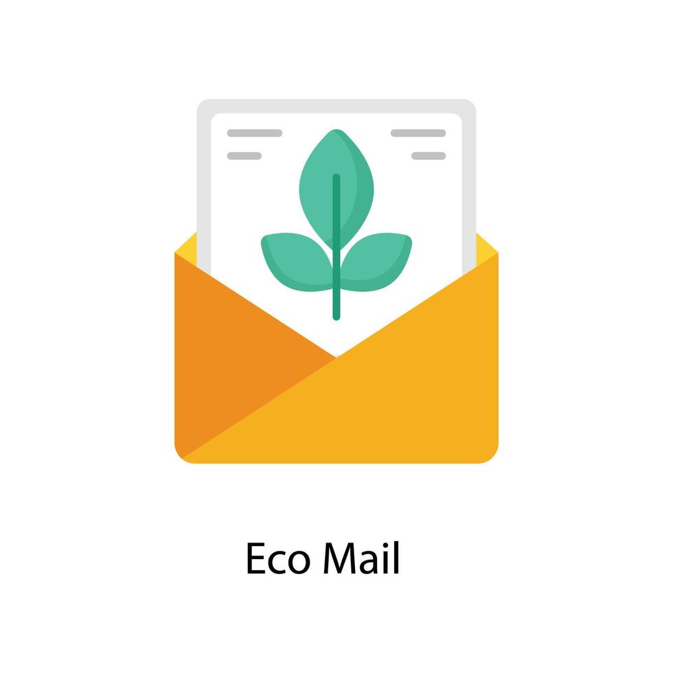 Eco Mail Vector Flat Icons. Simple stock illustration stock