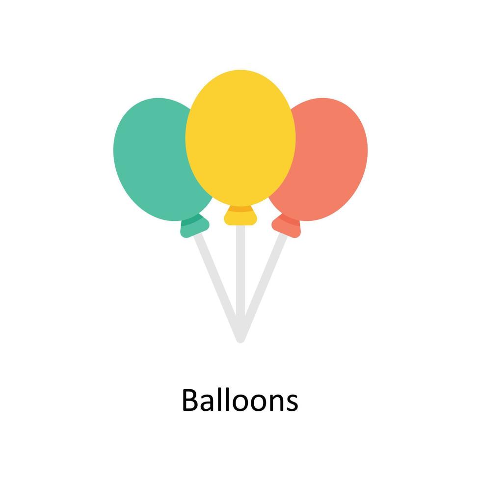 Balloons vector Flat Icons. Simple stock illustration stock illustration