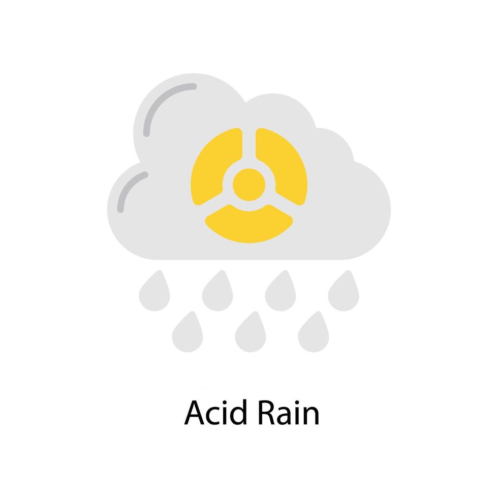 Acid Rain Vector Flat Icons. Simple stock illustration stock