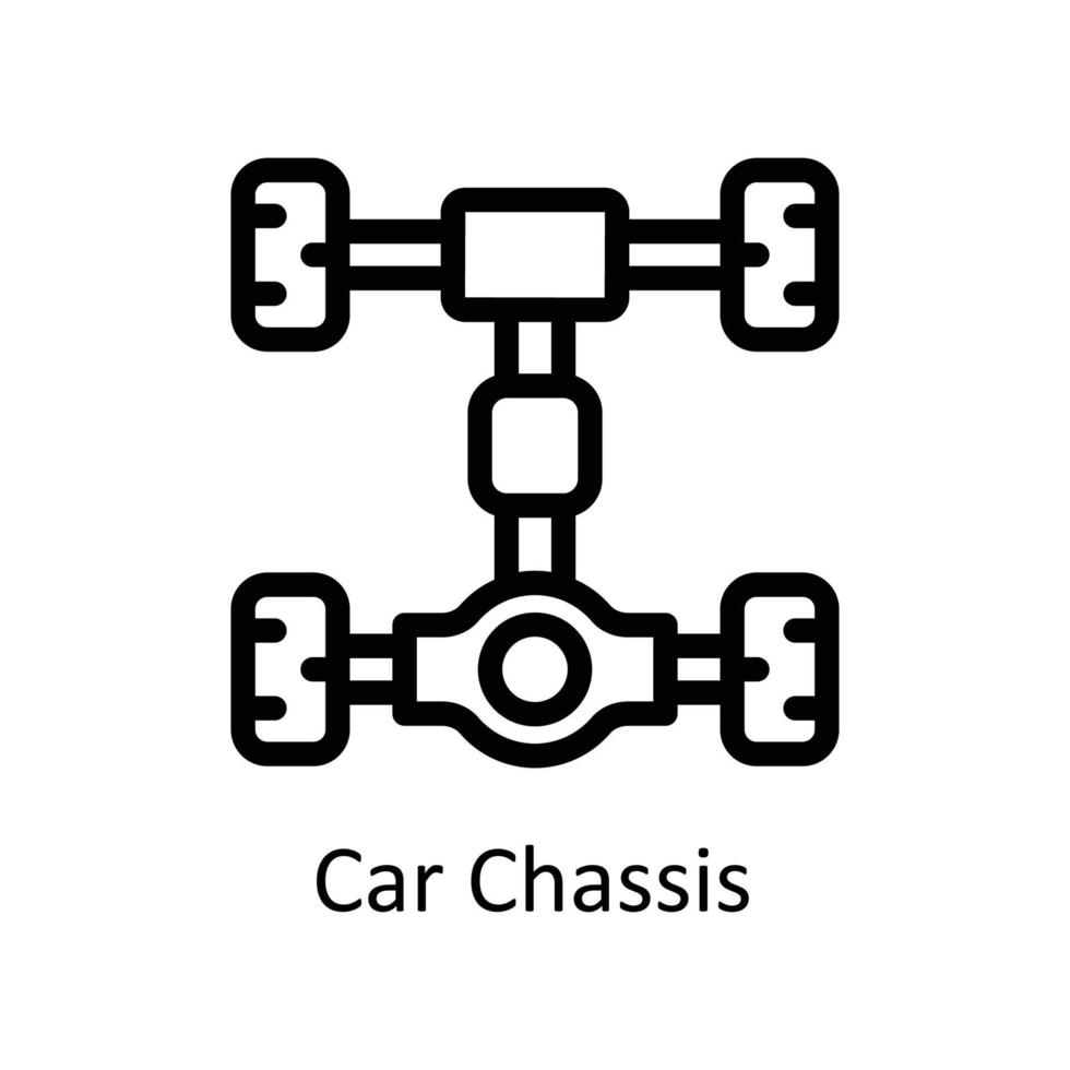 Car Chassis Vector     Outline Icons. Simple stock illustration stock