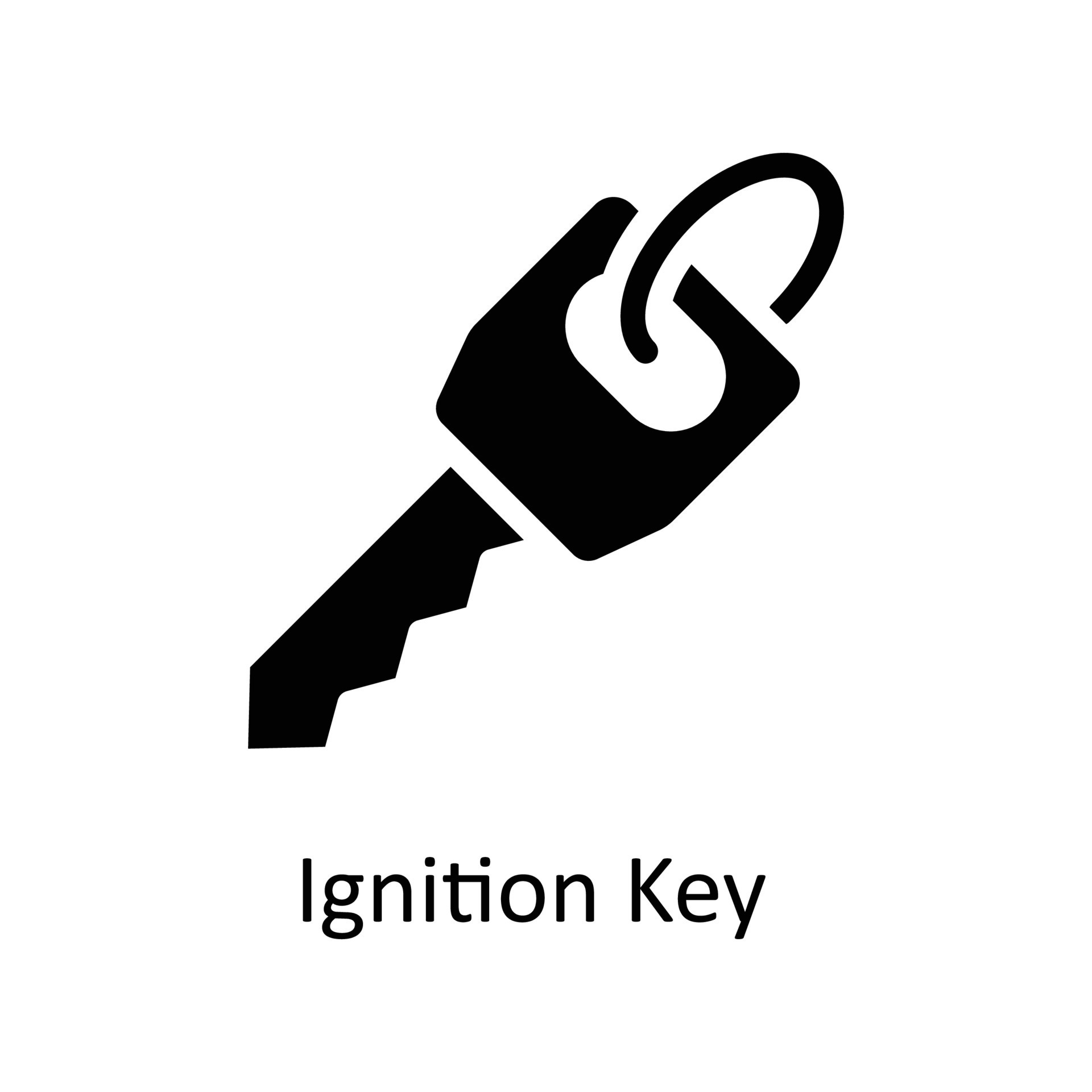 Ignition Key Vector Solid Icons. Simple stock illustration stock