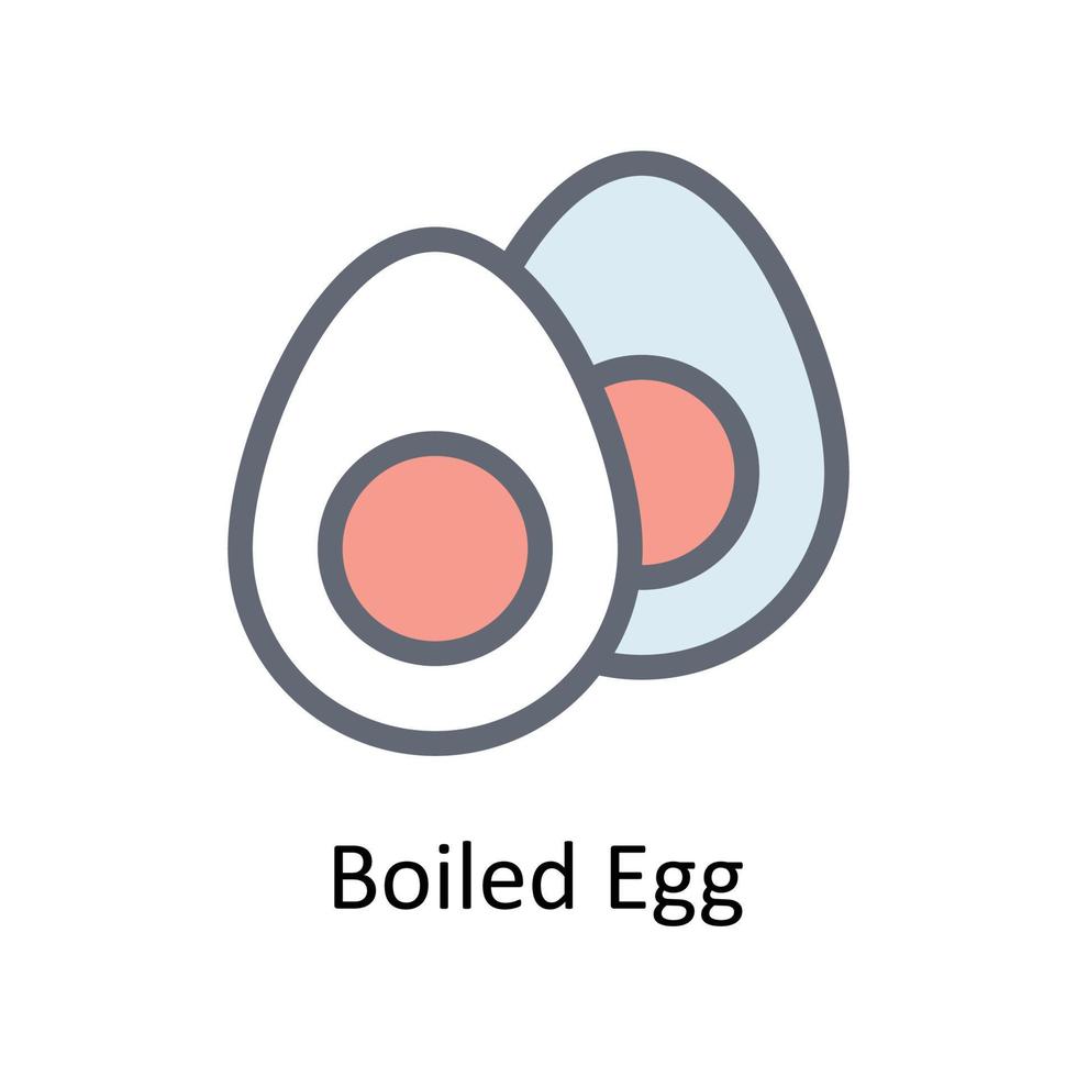 boiled egg Vector     Fill outline Icons. Simple stock illustration stock