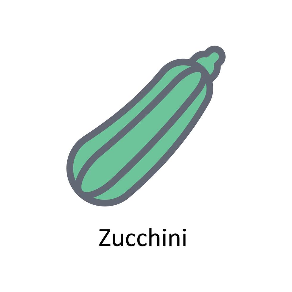 Zucchini  Vector Fill Outline Icons. Simple stock illustration stock