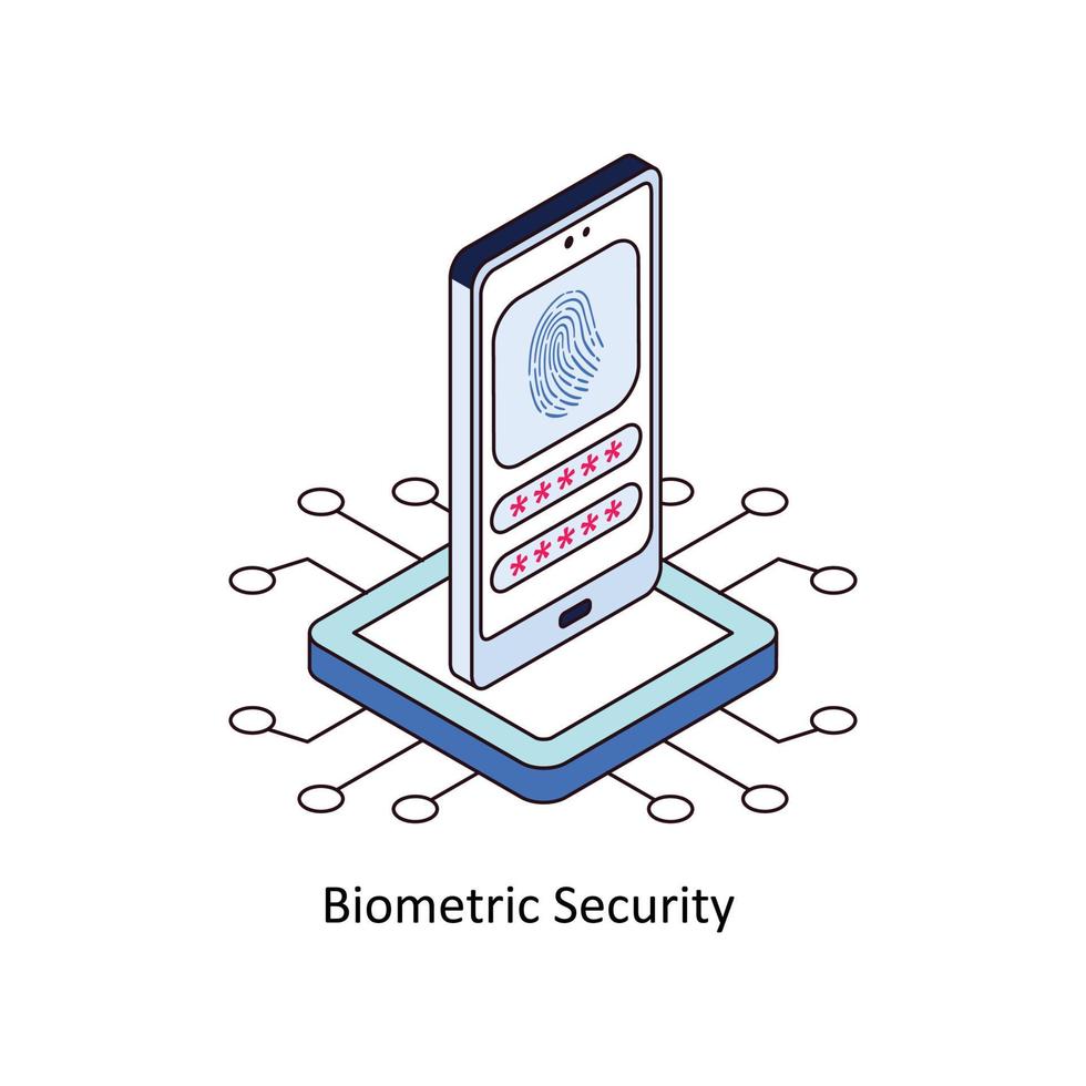 Biometric Security Vector Isometric Icons. Simple stock illustration