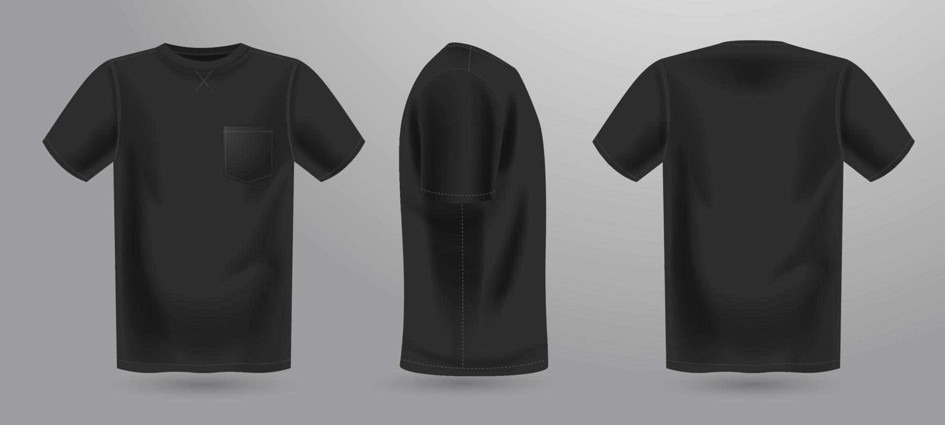 3d negro t camisa burlarse de arriba vector