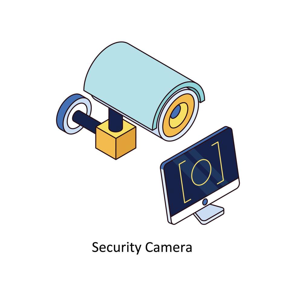 Security Camera Vector Isometric Icons. Simple stock illustration