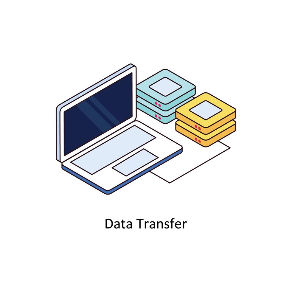 datos transferir vector isométrica iconos sencillo valores ilustración