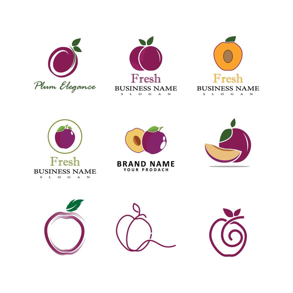 Plum logo vector icon design template