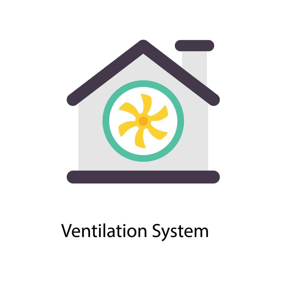 Ventilation System Vector Flat Icons. Simple stock illustration stock