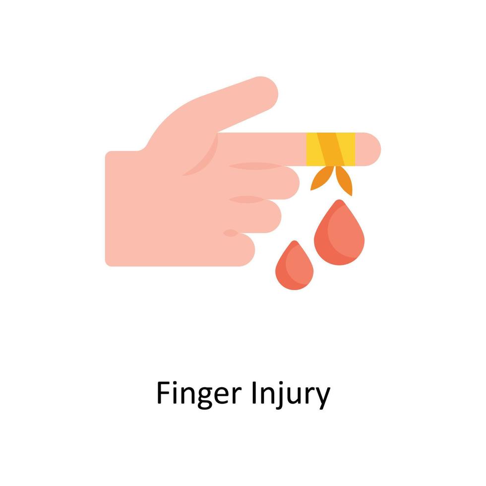 Finger Injury Vector Flat Icons. Simple stock illustration stock