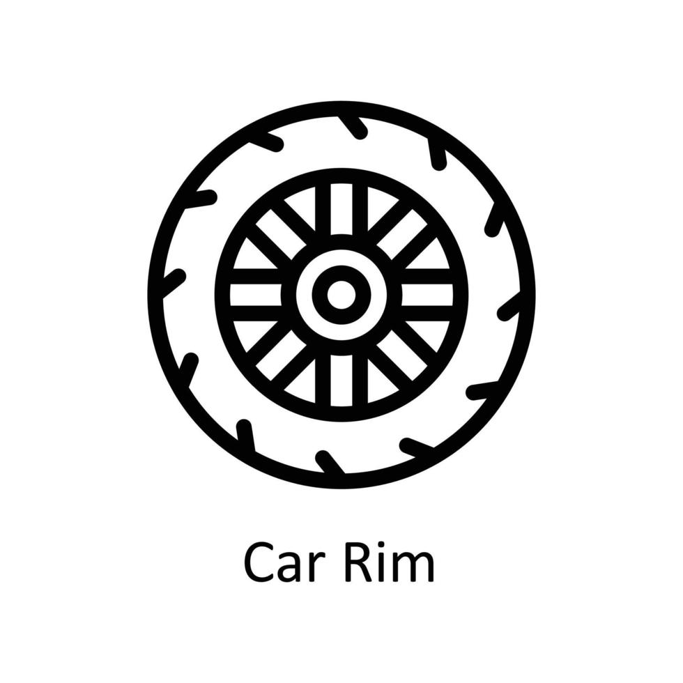 Car Rim Vector     Outline Icons. Simple stock illustration stock