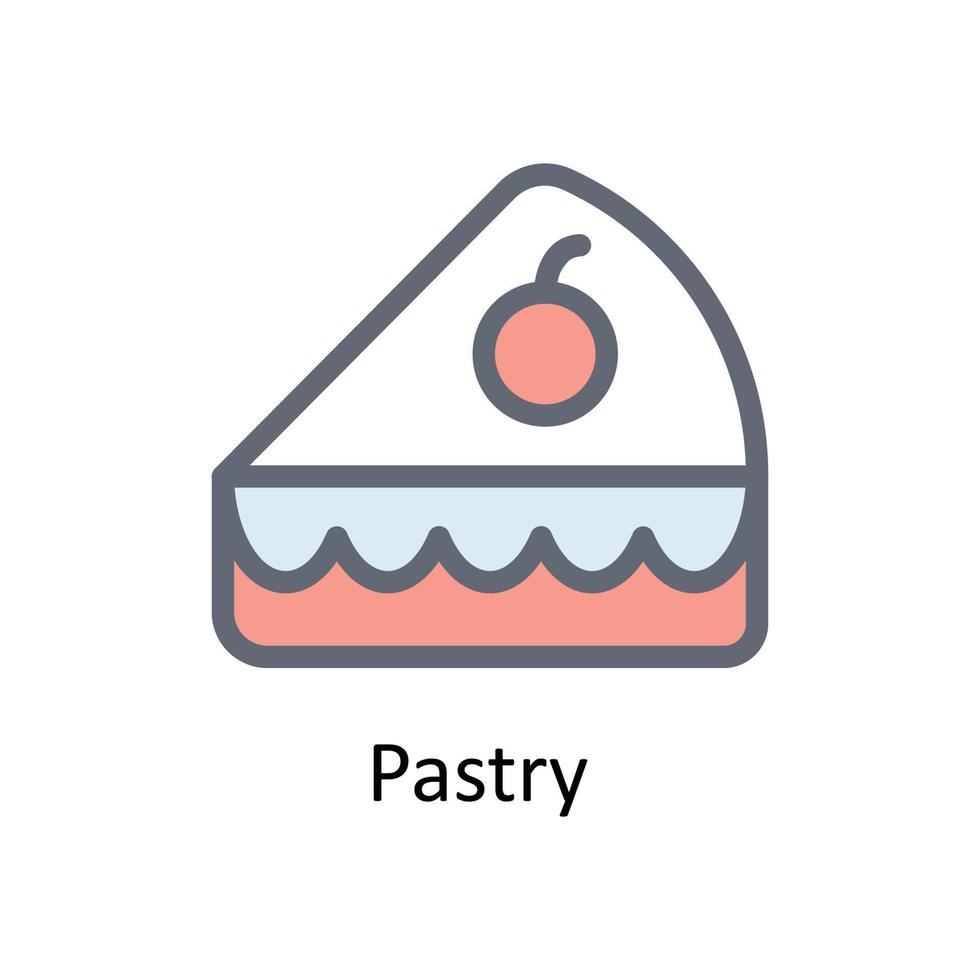 Pastelería vector llenar contorno iconos sencillo valores ilustración valores