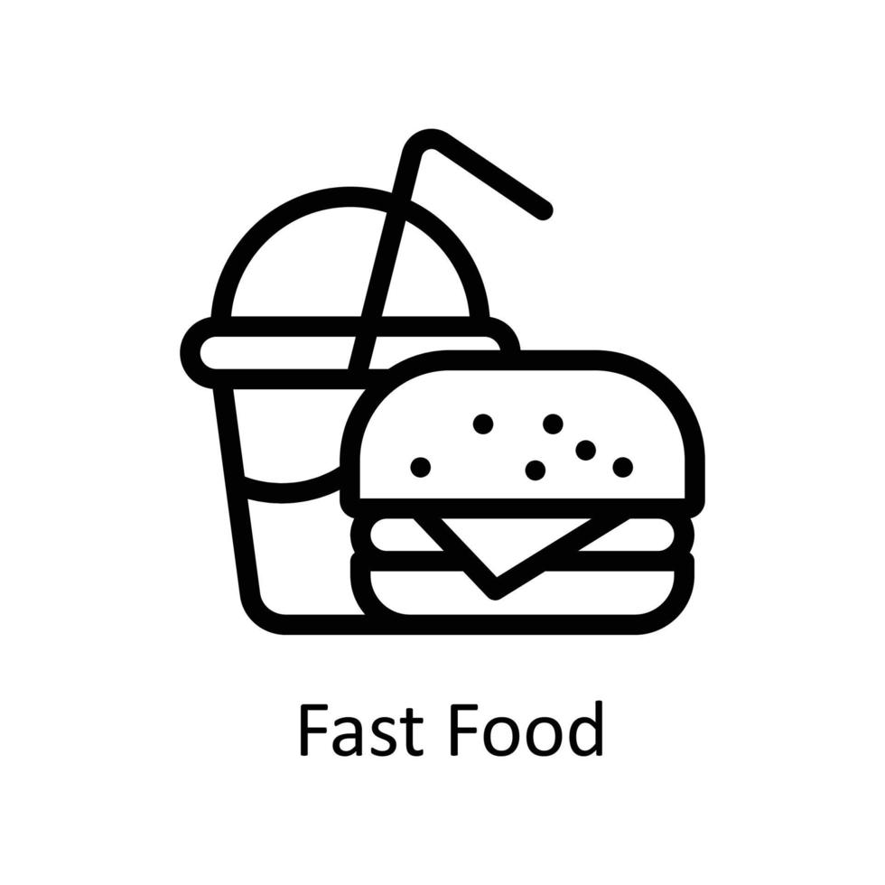 Fast Food Vector      outline Icons. Simple stock illustration stock