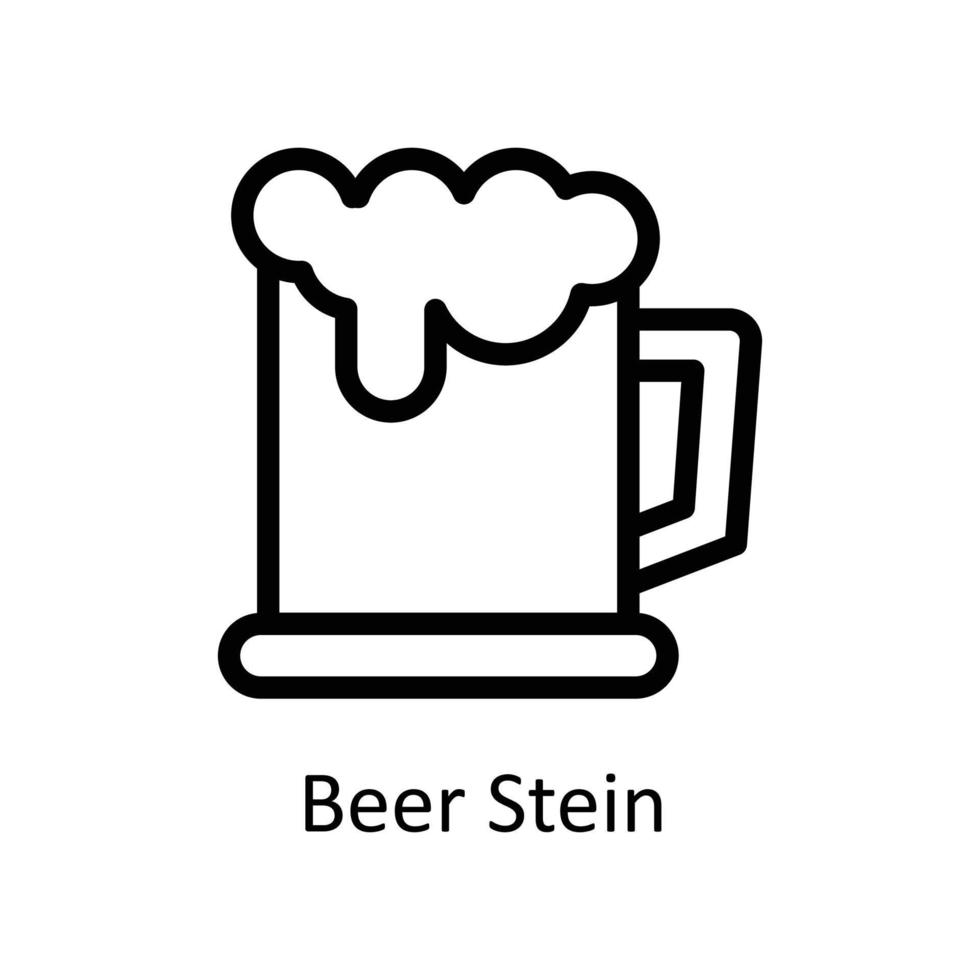 cerveza Stein vector contorno iconos sencillo valores ilustración valores