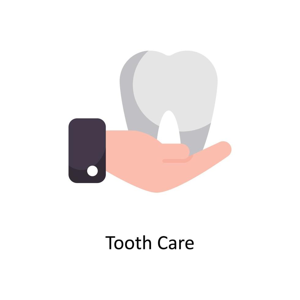 Tooth Care Vector Flat Icons. Simple stock illustration stock