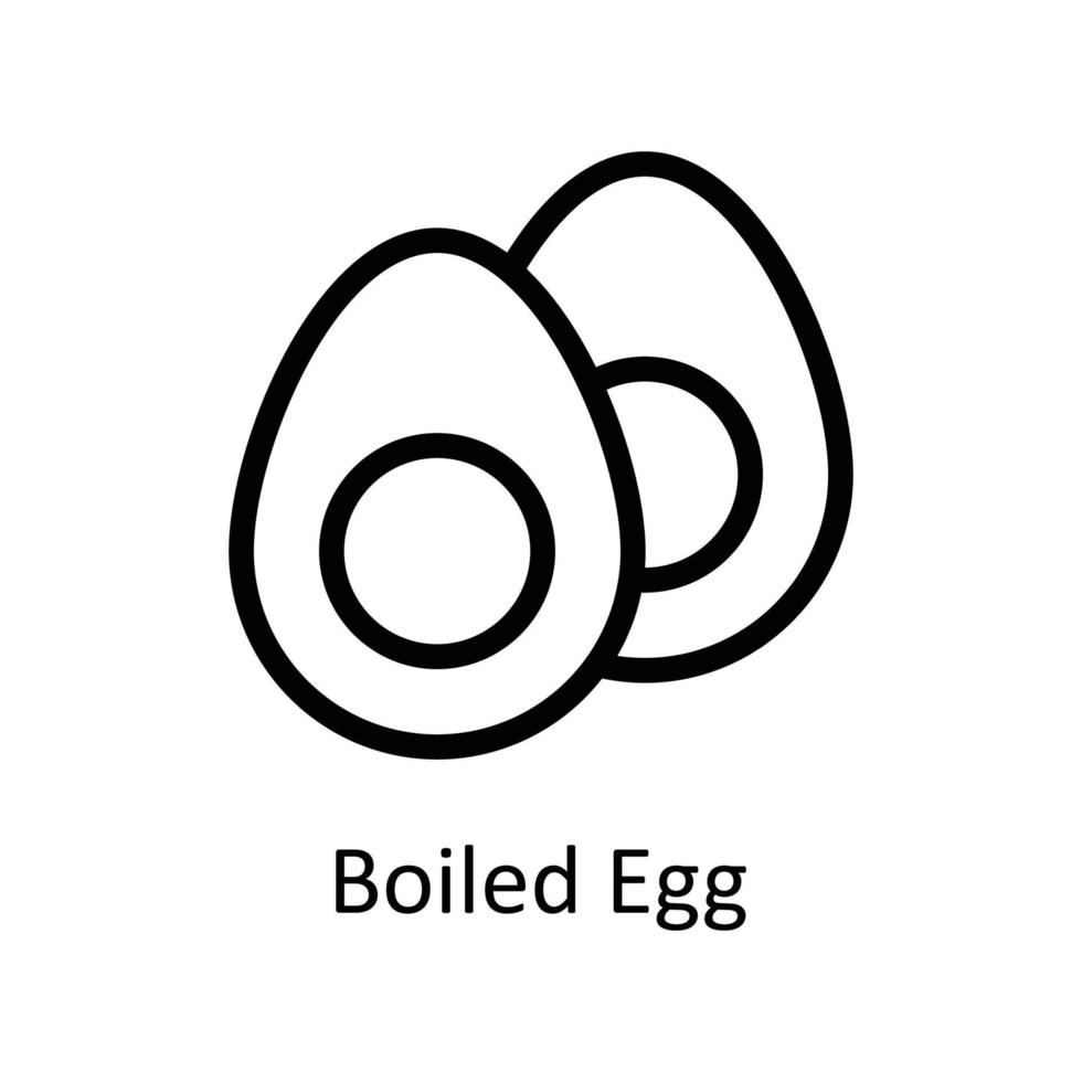 boiled egg Vector      outline Icons. Simple stock illustration stock