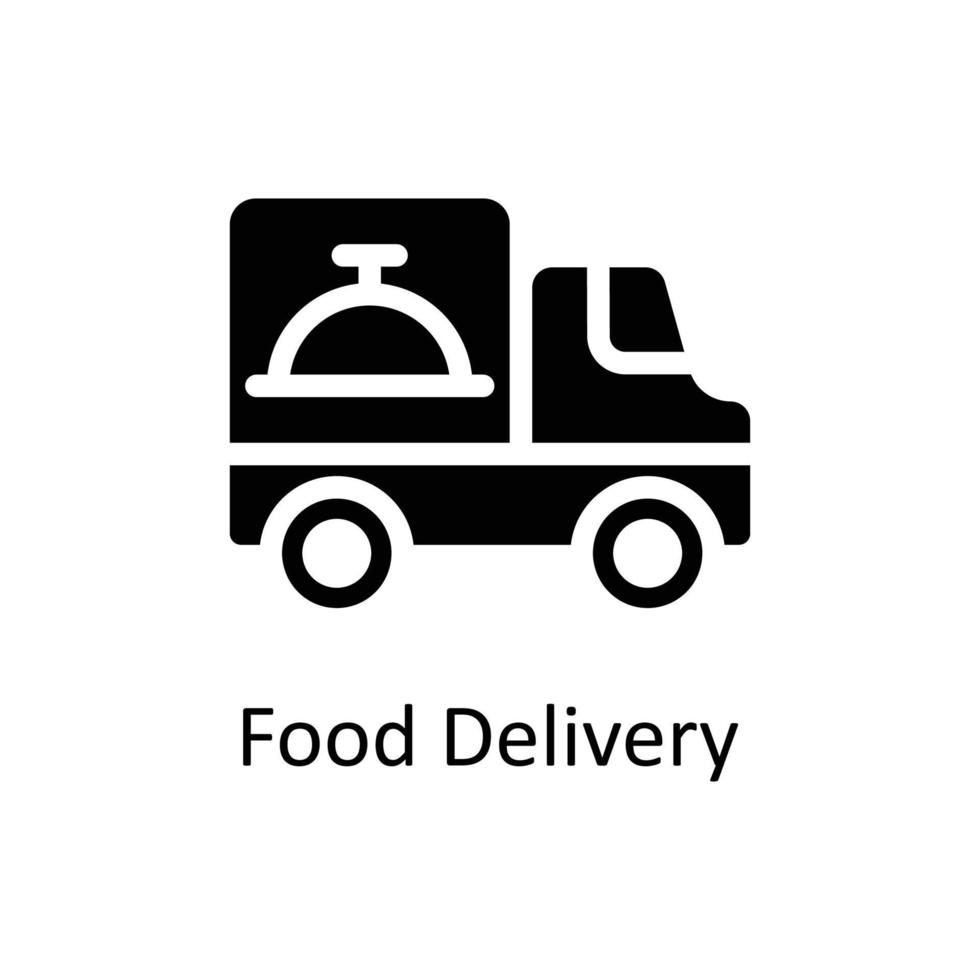 Food Delivery Vector      Solid Icons. Simple stock illustration stock